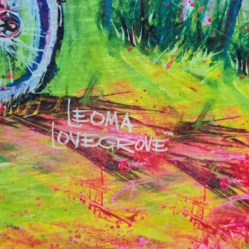 Leoma Lovegrove Tunic Top Woman Large Colorful Bicycle Print 3/4 Sleeve Artsy‎ - Picture 5 of 9